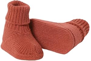 LAWKUL Baby Booties Newborn Babe First Walkers Non-Slip Stay On Boots Crib Shoes Sock Warm Knit Booties for Infant
