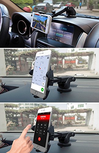 TOAOB Schwarz Handyhalterung Mit Saugnapf Universelle 360° Drehung Kfz Halterungen Autohalterung für iPhone 6 6s/6 Plus/6s Plus/7, Samsung S6/edge/edge+/S7/S7 edge, Note 5, LG G5, Nexus 5X/6/6P, Moto, HTC, Sony - 7