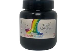 artcraft by anglo Black Fabric Paint 100ml - Permanent Fabric Paint for Clothes, T-shirts, Jeans, Bags & Canvas Shoes - Washable Textile Paint for Art & Craft Projects