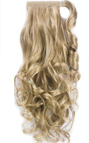 Forever Young 22" Clip In Ponytail Hair Extension Piece Wrap On Hair Wavy Style French Vanilla & Bleach Blonde 22/613#