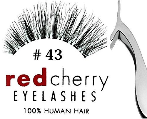 Red Cherry- Falsche Wimpern 43 Echthaar + Pinzette