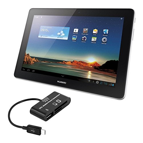kwmobile 3in1 Micro USB OTG Kabel Adapter für Huawei MediaPad 10 Link – Card Reader Tablet Kartenleser Anschluss für USB 2.0 / SD Karte / Micro SD Karte in Schwarz - 3