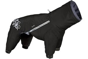 Hurtta Mudventure Overall ECO, Hunderegenmantel, Wasserdicht (Raven, 35S)