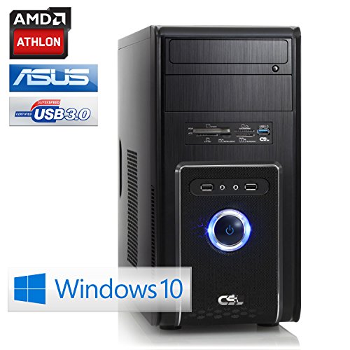 CSL Sprint X5064 (Quad) inkl. Windows 10 – AMD Athlon 5350 4x 2050MHz, 4GB RAM, 500GB HDD, Radeon HD 8400, DVD, USB 3.1 - 2