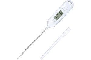QEIHITYO Thermometre Cuisine Affichage LCD de Thermometre Cuisson à Lecture Instantanée Numérique avec Sonde de 13,5 cm de Long pour la Cuisine, Viande, Lait,Aliments frits,Liquides, Aliments, Barbecue