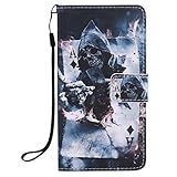 Feeltech LG X Power Hülle PU-Leder und Brieftasche Bunte Muster Fall mit Magnetverschluss, Hybrid-Kickstand mit Stand-Funktion, schlagen Sie schützende weiche TPU Stoßstangenabdeckung und Kreditkartenhalter für LG X Power Handgelenk Bügel-Buch-Art-Geldbeutel-Tasche mit 2 In 1 Berühren Sie Stift - Schürhaken - 