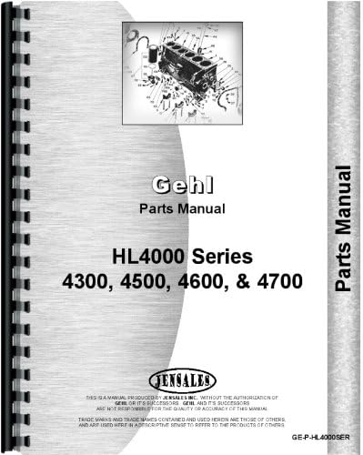 Gehl HL4500 Skid Steer Loader Parts Manual