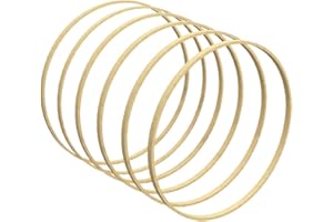 Worown 6 pezzi 10 cm in legno di bambù con cerchi floreali anelli per ghirlande per realizzare decorazioni per ghirlande nuziali e artigianato da appendere alla parete