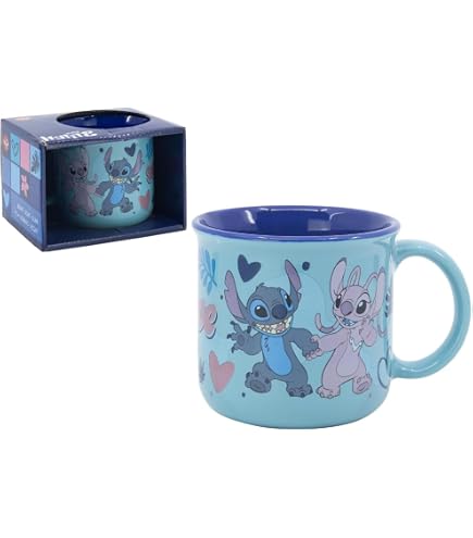 Mug carré DISNEY STORE Lilo et Stitch bleu tasse céramique 10 cm