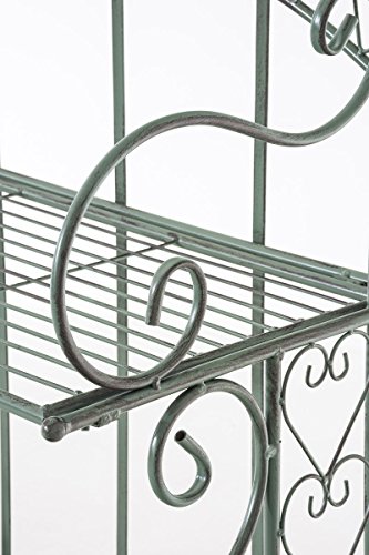 CLP Metall-Standregal ANTJE, Landhaus-Stil, Pulverbeschichtung, ca. 150 x 60 x 30 cm, 4 Böden antik-grün - 5