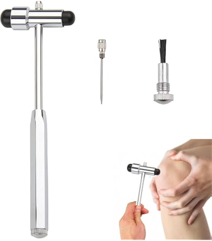 Reflexhammer Nach Trömner – Schwarzer Kunststoffgriff, Inkl. Pinsel & Nadel, 175 G, Für Diagnostik & Funktionsmessung