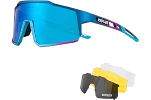 KAPVOE Polarized Cycling Glasses With 4 Interchangeable Lenses Tr90 Frame For Men Women Sports Sunglasses Mountain Bike