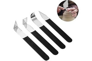 AUSWALAR 4PCS Pottery Clay Sculpture Carving Tools Set, Trimming Tool Hand-Made Clay Art Craft Modelling Carving for Clay Pottery, Sculpture
