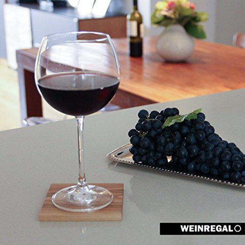 WEINREGALO Untersetzer Ulme | 10 x 10cm für Gläser aus Holz – 6er Set – Glasuntersetzer für Tisch und Bar - 3