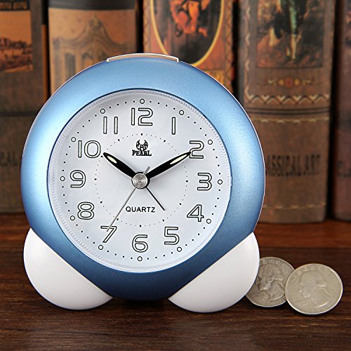 Lancardo Jungen Alarm Clock, Glockenwecker Analog Quarzwecker mit Luminous Ziffer, Lauter Alarm,kein Ticken geräuschlos Alarm Wecker,blau weiss - 3