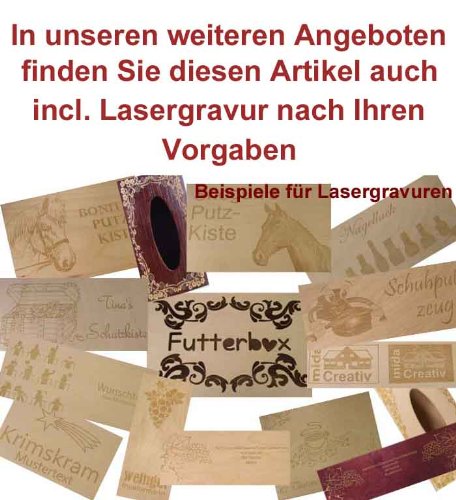 Große Aufbewahrungsbox aus Holz unbehandelt und naturbelassen Schatztruhe mit Deckel – Spielzeugkiste – 39.5 x 30 x 24 cm - 3