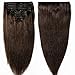10"-22" 110g-160g Clip In Hair Extensions Human Hair Full Head Remy Real Natural Hair DOUBLE WEFTS Thick 8pcs 18Clips (14 inches-120g,#02 Dark Brown)