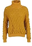 Passform: oversize BOSS Casual Langarm Rolli IREANA Rollkragen weit Kreis-Struktur Gold Größe M