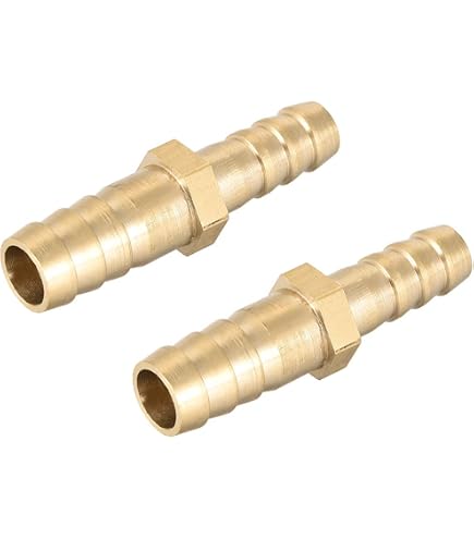 Sourcing map 8 mm à 6 mm Tuyau ID en laiton Réducteur Barb Tuyau Raccord droit Raccord Raccord Raccord Raccord de tube Adaptateur