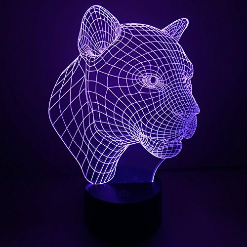 3D Illusion Lamp Jawell Night Light Leopard 7 Changing Colors Touch USB Table Nice Gift Toys Decorations
