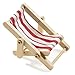 Produktbild 2 X Deko-Liegestuhl, Holz, rot-weißer Stoffsitz, 5 x 3,5 cm