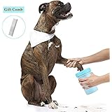 Pfotenreiniger für Haustiere von iado,Tragbarer Hunde-Pfotenreiniger mit Edelstahlkamm ideal zur Pfotenreinigung bei Hunden
