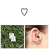 Tattify Small Heart Outline Temporary Tattoo - A little love (Set of 2)