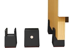 AIRUJIA Upgraded Adjustable Chair Risers with Screw Clamp, 2 Inch Lift Heavy Duty Bed Risers for Sofa Desk Table Cabinet, Fits Square Chair Leg Diameter from 1 to 1.5 Inch, (2 Pieces, Black)