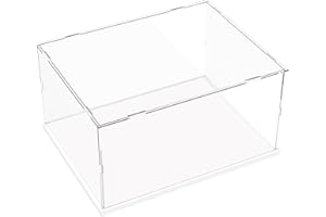 DuvinDD Vitrine transparente en acrylique pour collection LEGO Friends Serie TV 21319 pour Machine a ecrire- Base Blanche 30x40x20 cm - Protection Contre la Poussière pour Collectionneurs de Maquettes