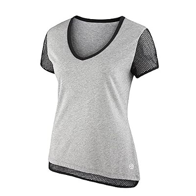 Zumba Fitness Mesh With Me T-shirt manches courtes Femme Thunderin Gray FR : XS (Taille Fabricant : XS)
