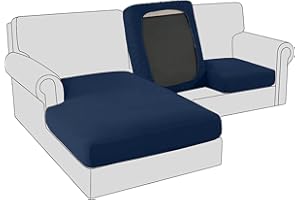 BXFUL Fundas de Cojín para Asiento de Sofá de Terciopelo Elástico, Fundas de Cojín de Sofá, Fundas de Cojín de Sofá de Repuesto para Cojín Individual con Tela Elástica (4 plazas,Azul Marino)