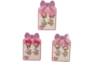 ISABELLA MOON 3 Pairs kids Clip On Earrings for Girls Cute Earrings No Pierced Princess Play Earrings Girls Dress Up Jewelry Set for Kids christmas gift