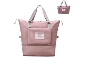 ENOH Faltbare Reisetasche mit großer Kapazität Wochenende Übernachtung Tasche Sporttasche Damen Wasserdicht Reisetasche Umhänge Handtasche, für Sport, Fitnessstudio, Reise, Strand, Einkauf