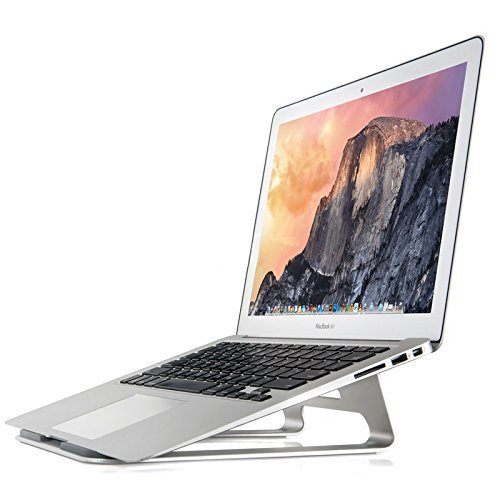 Zolion® Laptop-Standfuß Einfache Premium-Qualität Aluminium mit Silikon-Pads, # 1 Universal Laptop-Ständer für ergonomischen Komfort auch ein Laptop-Kühlstand. Für Macbook Pro iPad Pro Surface Pro und alle Laptops 11 bis 15", Perfekte Macbook Stand (Silber)