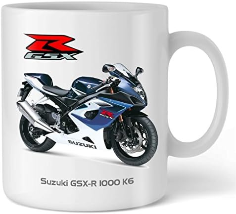 Motorbike Mug with SUZUKI GSXR 1000 Photo Mug - 2006 Blue/White Model CDM-SU06-GSXR1-BLU Motorcycle Gift
