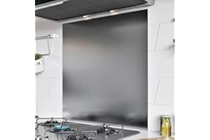 BELOFAY 1mm Thick Stainless Steel Splashback for Kitchen, Brushed Finish, Hob Splashback For Cookers with Adhesive/Glue included 600x600mm