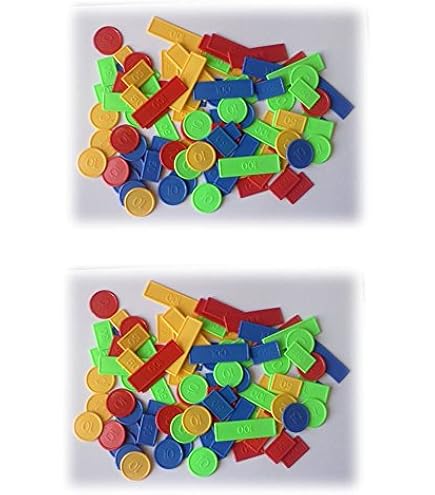 Lot De 10 Boîtes De 100 Jetons Pour Belote Coinche - Boîte Transparente 12,5x6cm - Marque Kim'Play