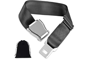 UYUYong Rallonge Ceinture de Sécurité Avion Extension de Ceinture de Sécurité Siège d'avion Réglable 25-76 CM pour Les Voyages Femmes Enceintes Strong- Noir