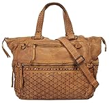 Made in Italy Samantha Look Shopper Echt Leder cognac Damen - 019546
