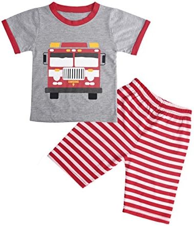 Tarkis Boys Pyjamas Set Car Printed Short Sleeve Cotton PJS Sleepwear for Kids 2 to 7 Years Old