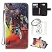 Produktbild für Galaxy A5 2017 Hülle Brieftasche Schutzhülle, Malerei PU Lederhülle Flip Hülle im Bookstyle Cover Schale Stand Ständer Etui Karten Slot Schutzhülle Tasche Wallet Case für Samsung Galaxy A5 2017 +Schlüsselanhänger (W) (5)