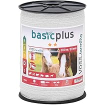 Bande Poly Blanche Pour Clôture électrique - 40 Mm X 200 M - Clôture Cheval, Ferme équestre