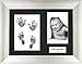 BabyRice New Baby Handprint Footprint Kit, Inkless Wipe with Antique Silver Display Frame, Black Mount 0-3 yrs