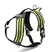 Produktbild Kismaple Dauerhaft Einstellbarer 3M Streifen Reflektierendes Hundegeschirr Draussen Haustier Hundeweste Harness mit Griff Brustgurt für große / mittlere / kleine Hunde (L (70-95cm), Grün)
