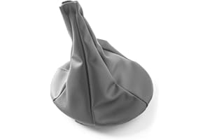 XPEX 1 Pezzi Cuffia Cambio Per Fiat Panda, Cuffia Sacca In Similpelle Con Ghiera Di Ritenzione Per Leva Cambio Compatibile Con Auto Fiat Panda 2003–2012 Fiat 500 500C 2007-2013(Grigio)