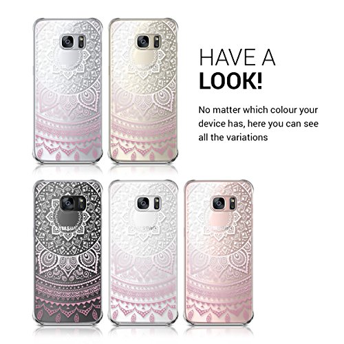 kwmobile Funda para Samsung Galaxy S7 Edge - Carcasa de  pl  stico  para m  vil - Protector  Trasero  en  Rosa Claro Blanco Transparente 