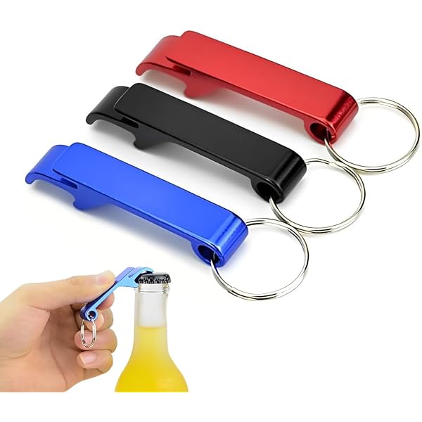 Portachiavi Con Apribottiglie In Acciaio Massiccio - Robustissimo, Con Confezione Regalo