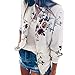 Produktbild Briskorry Damen Bluse Langarm Retro Blumen Lose Jacke Beiläufig Mantel Outwear