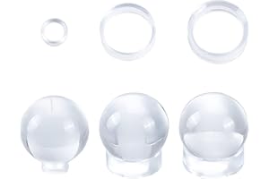 AHANDMAKER 6 espositore Rotondo in Acrilico Stile 3 Pezzi, Anelli di Supporto per Supporto da Baseball, Portasfera Trasparente per Pallina da Golf, Softball, Palla da Tennis, Sfere, Marmi, Collezioni