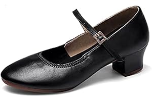 TANGDAO Zapatos de Danza de Tacón para Mujer Zapatos de Baile Latino, Salsa Mercedita de tacón Mary Jane
